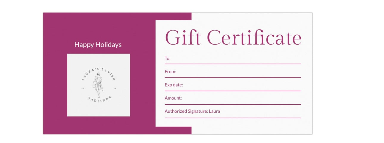 Holiday Gift Certificates