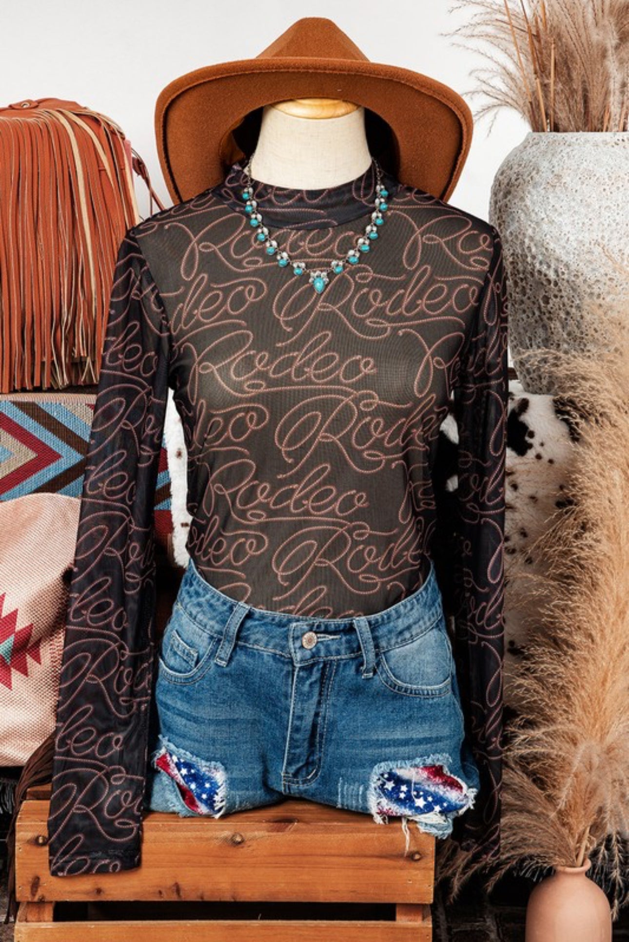 Rodeo Mock Neck Top
