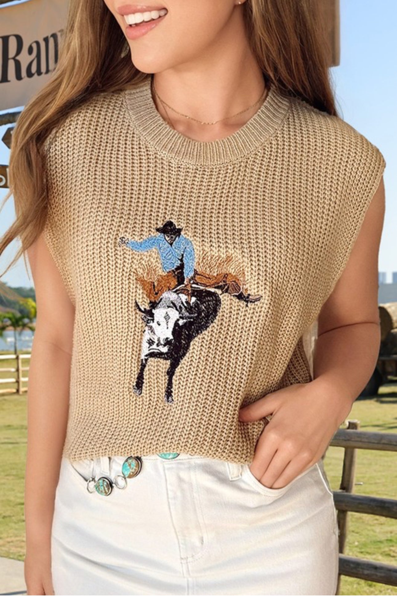 Cowboy Sleeveless Sweater