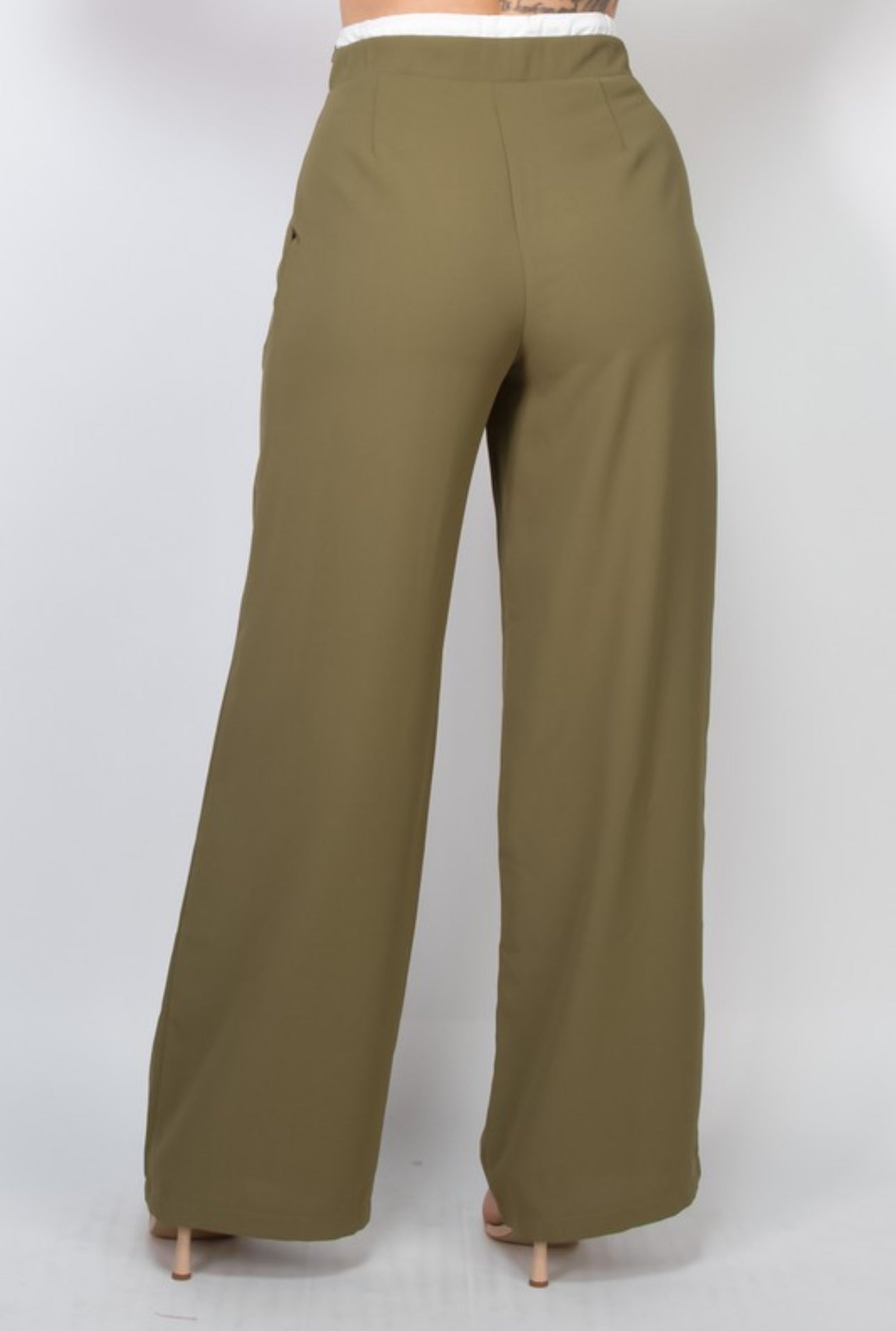 Olive High Rise Waist Pants