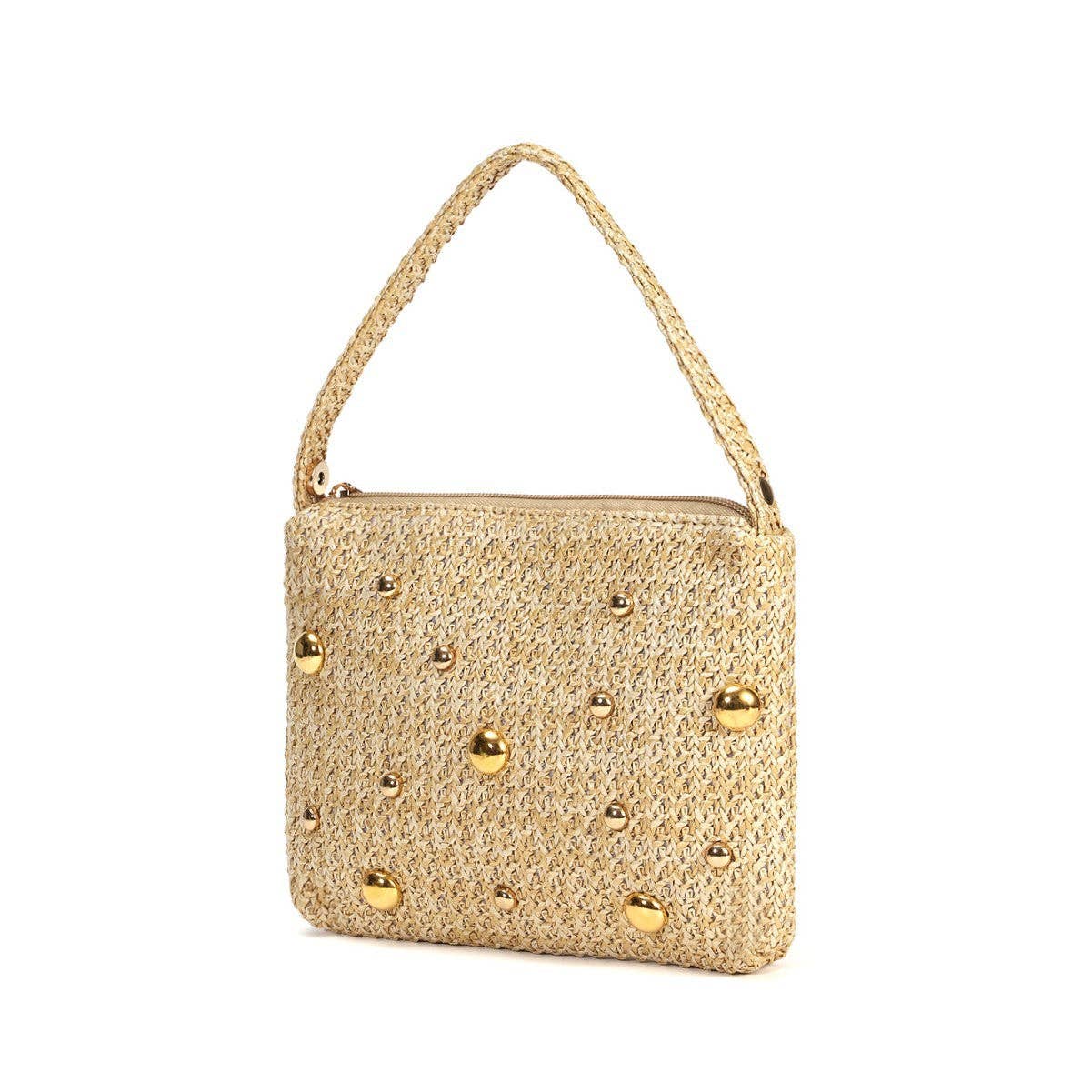Trendy Rivet Beaded Vacation Handbag