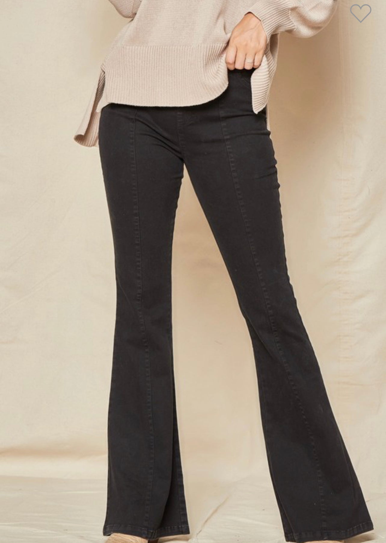 Flared Stone Washed Pants