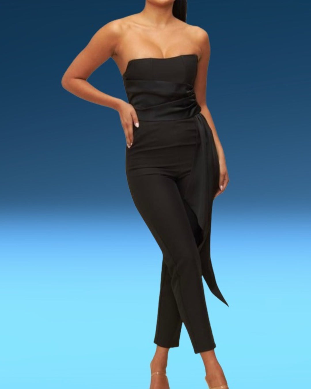 Draped Bustier Jumpsuit