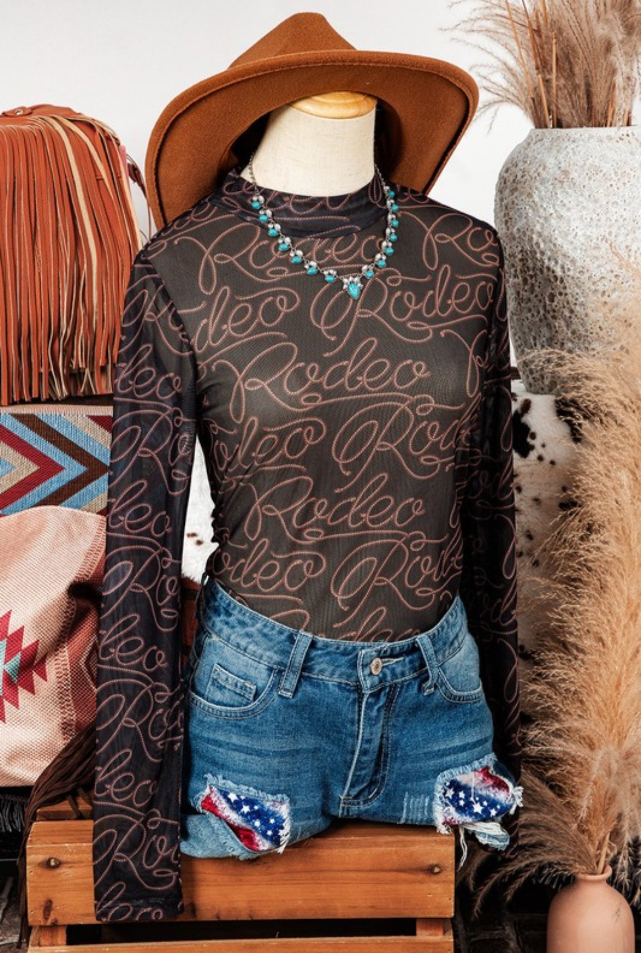 Rodeo Mock Neck Top