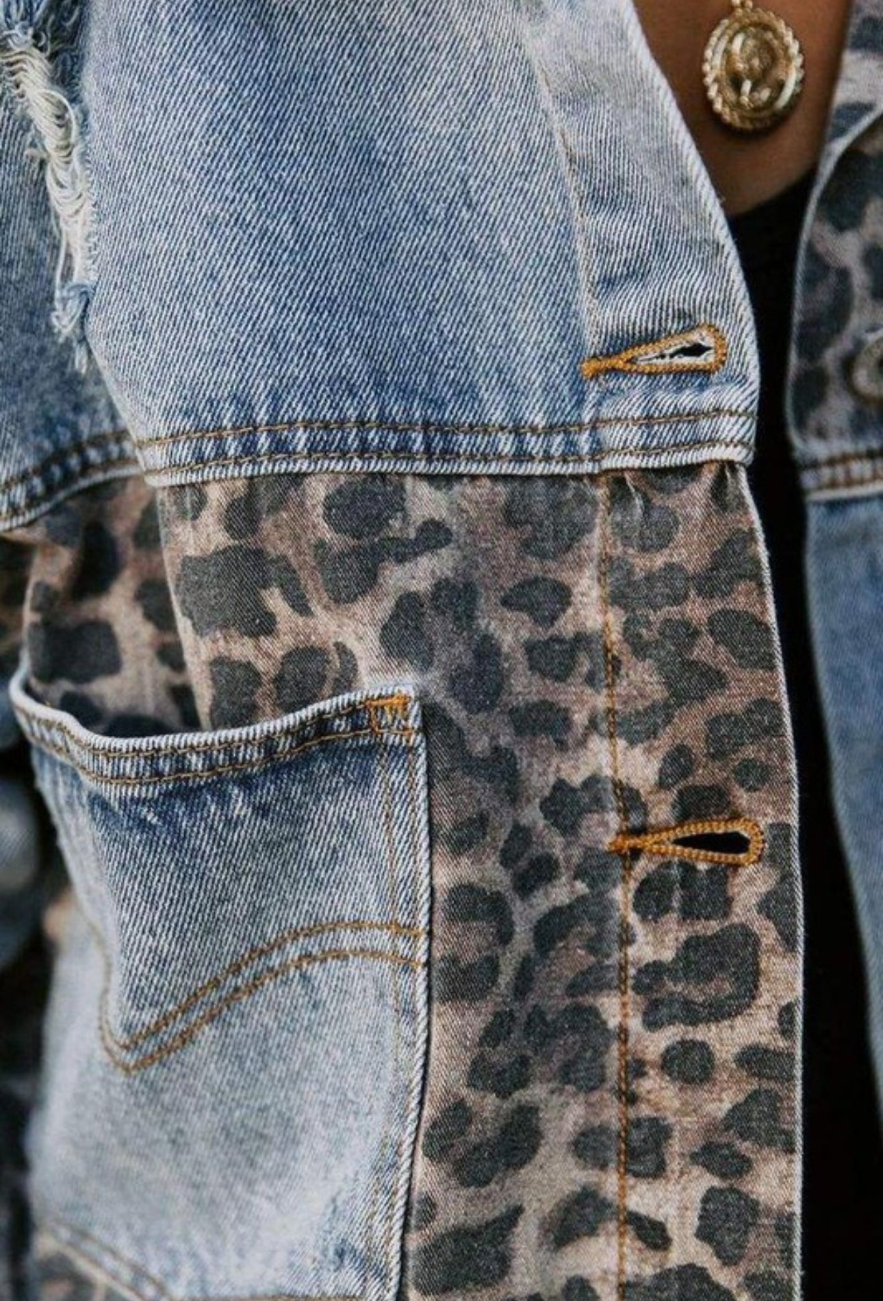 Outlaw Leopard Jean Jacket