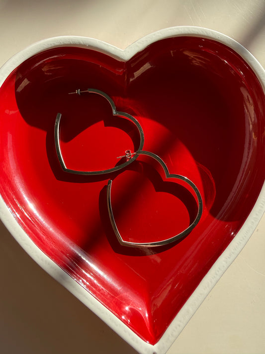 Open Heart Hoops (silver & gold)