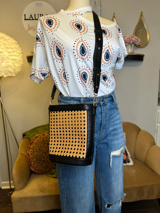 Leather Crossbody Bucket Bag