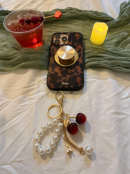 Cherry Pearl Bag Charm