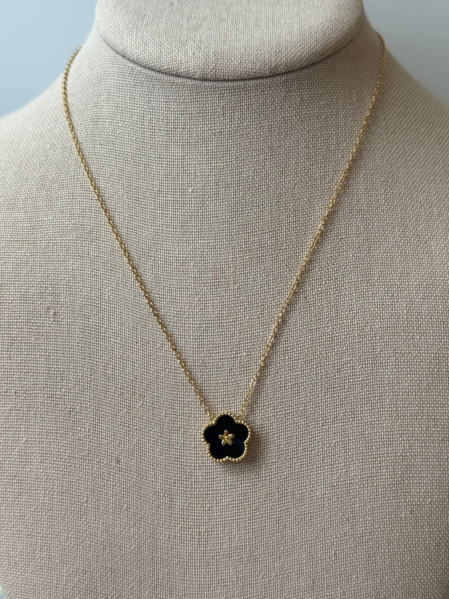 Black Flower Necklace