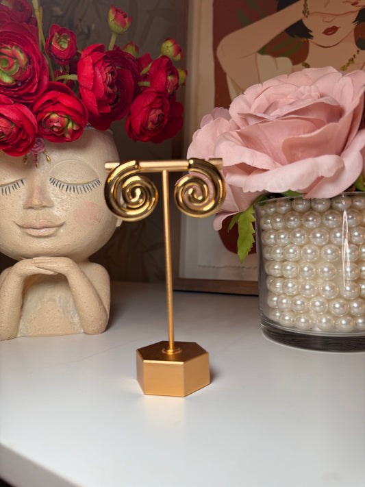 Gold Twirl Earrings