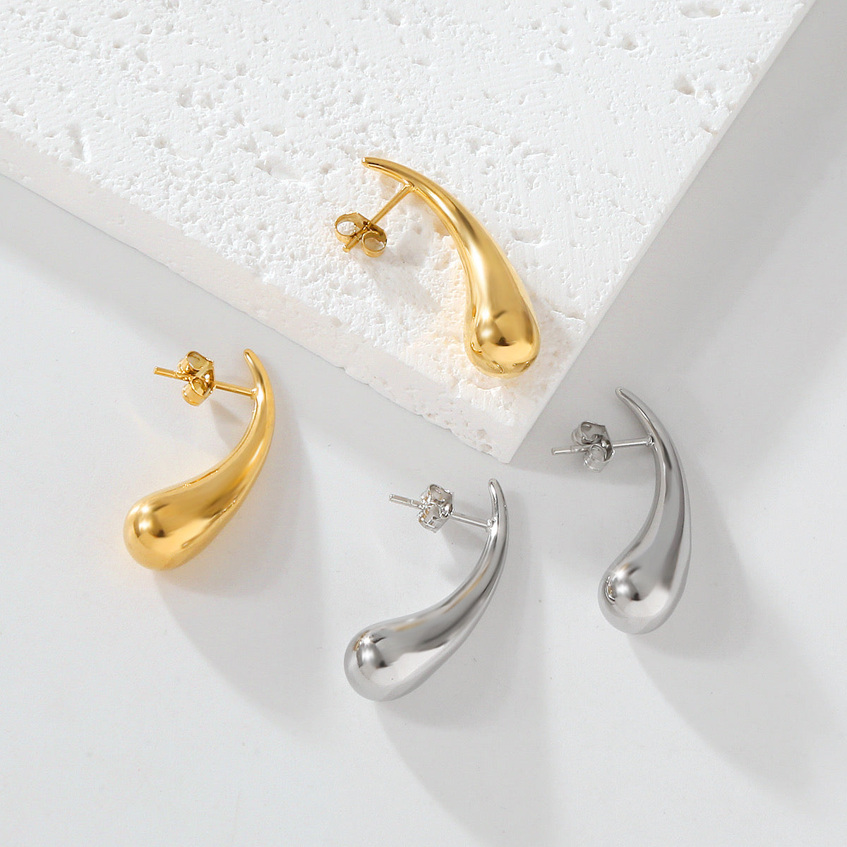 Silver Droplet Earrings