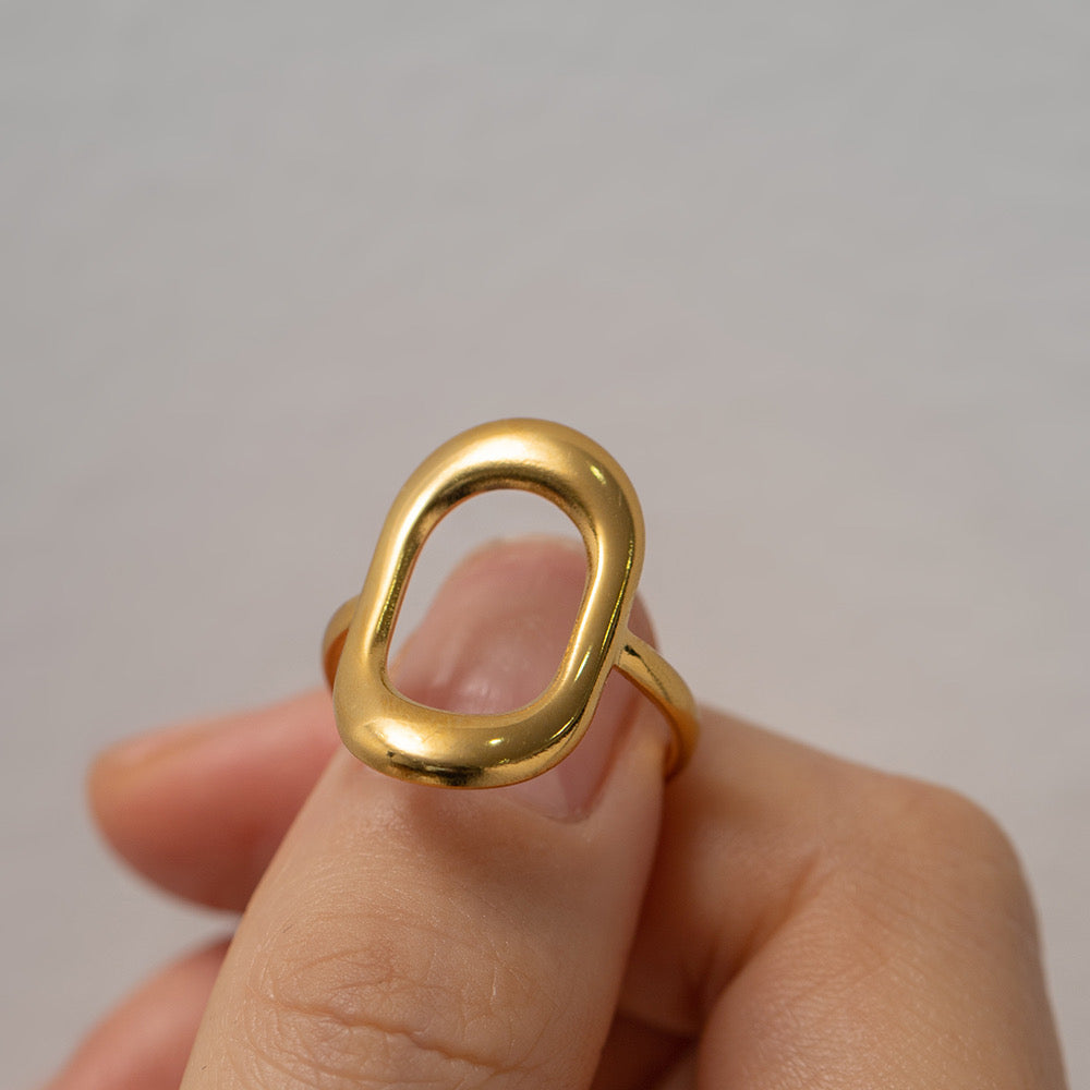 Oval Gold Plated Ring