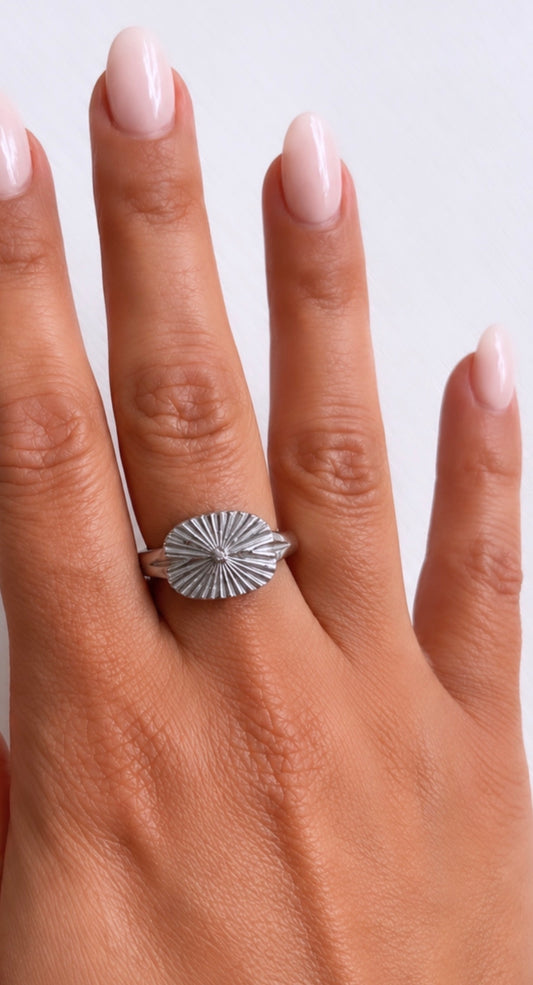 Silver Sunburst Ring