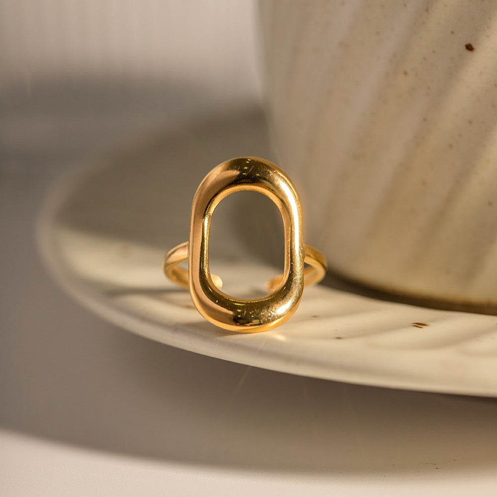 Oval Gold Plated Ring