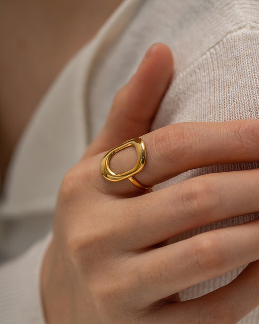 Oval Gold Plated Ring