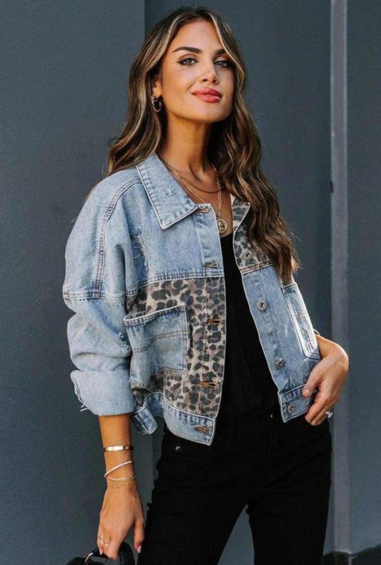 Outlaw Leopard Jean Jacket