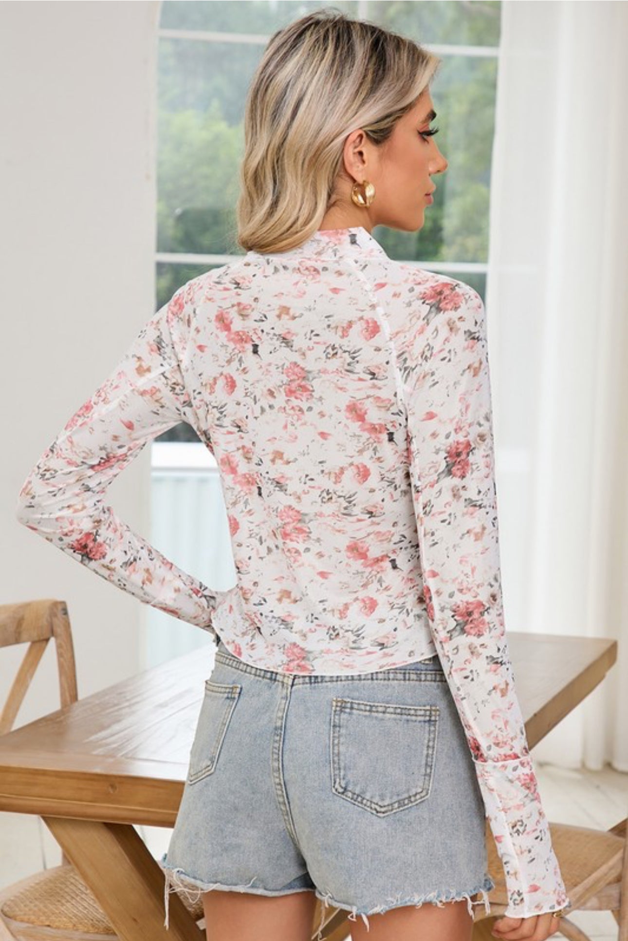 Floral Mesh Top