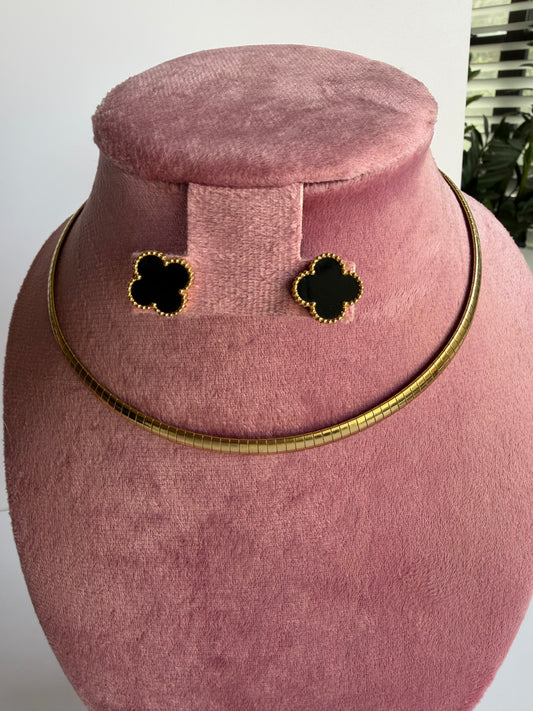 Midnight Clover Studs