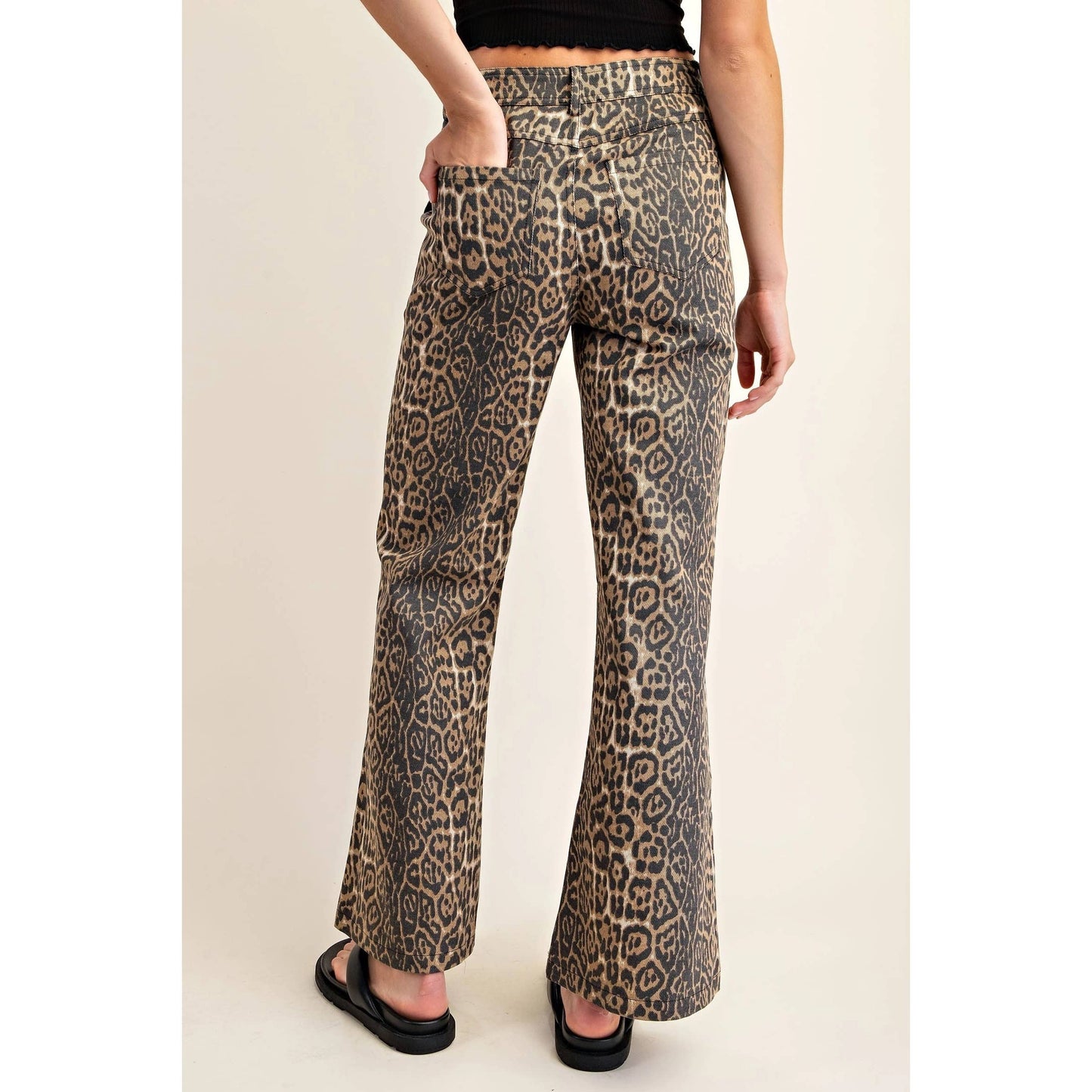 Leopard Print Flare Jeans