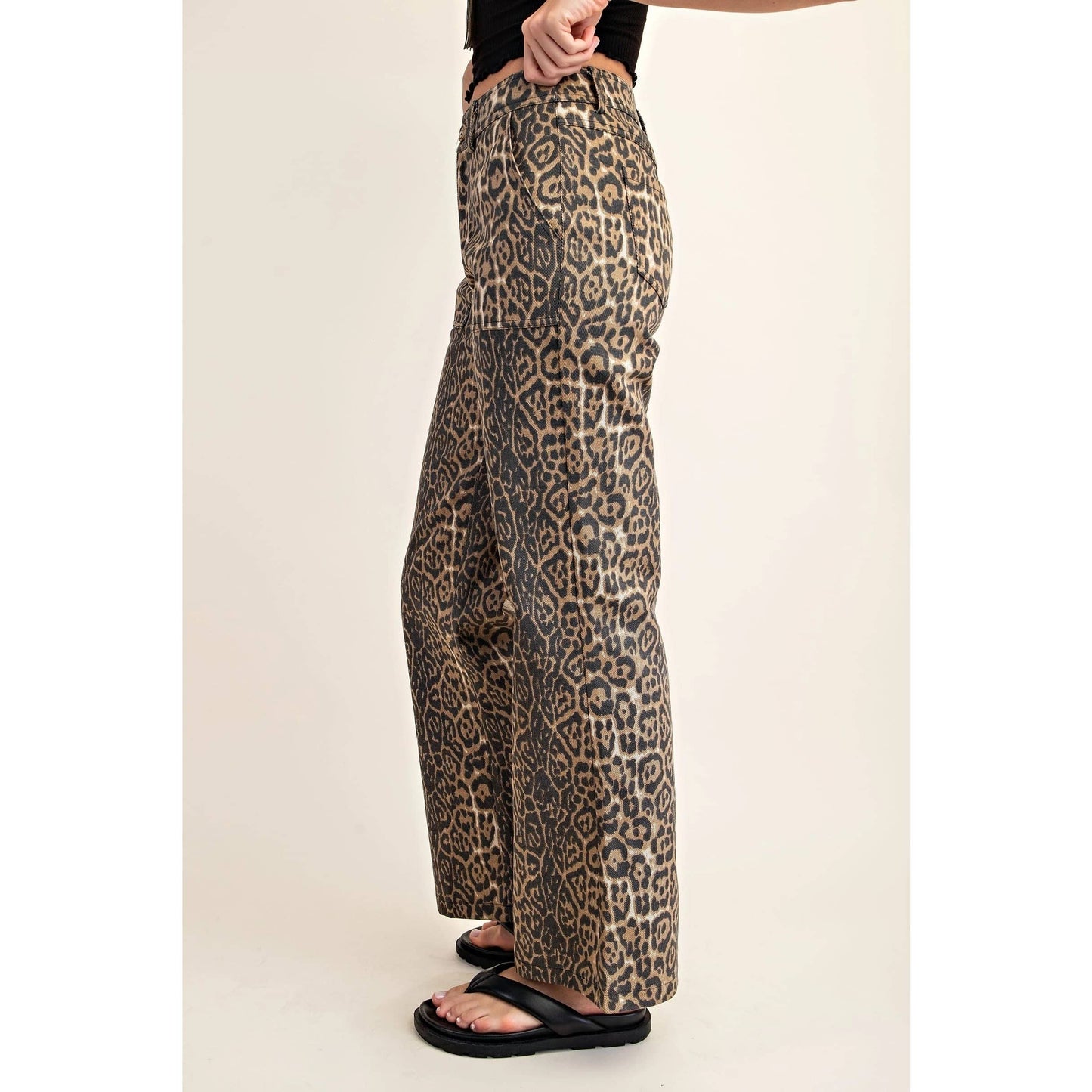 Leopard Print Flare Jeans